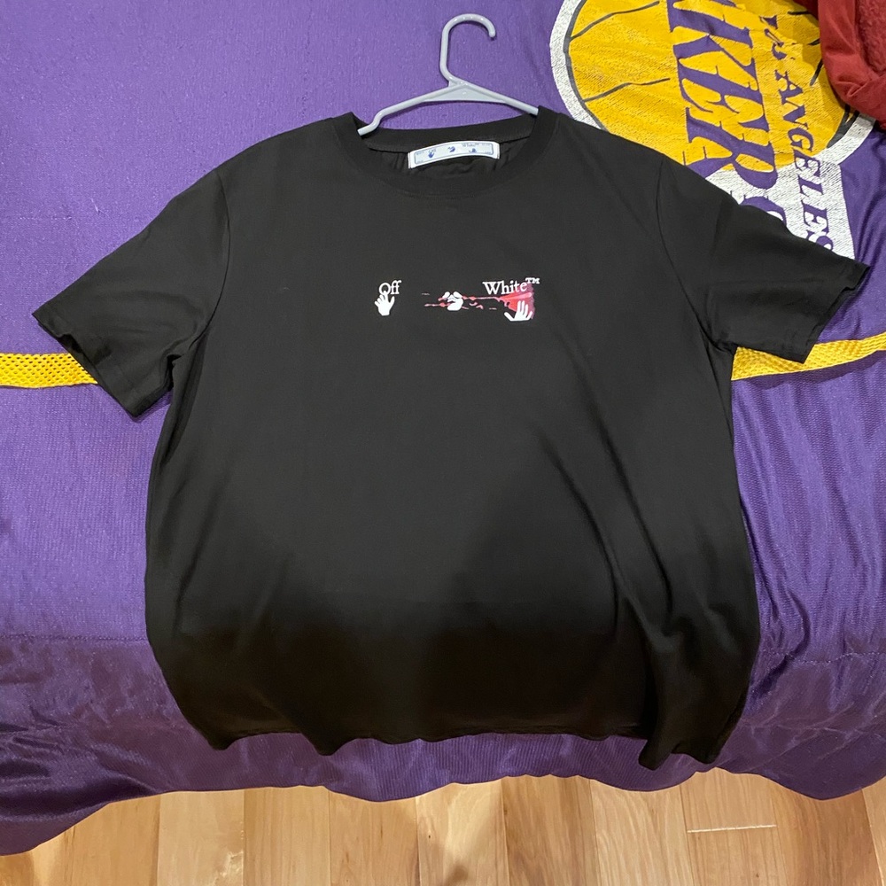 Off  white Pink Acrylic Arrow Slim tee